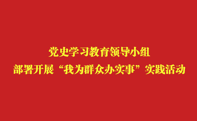 黨史學習教育領導小組部署開展“我為群眾辦實事”實踐活動